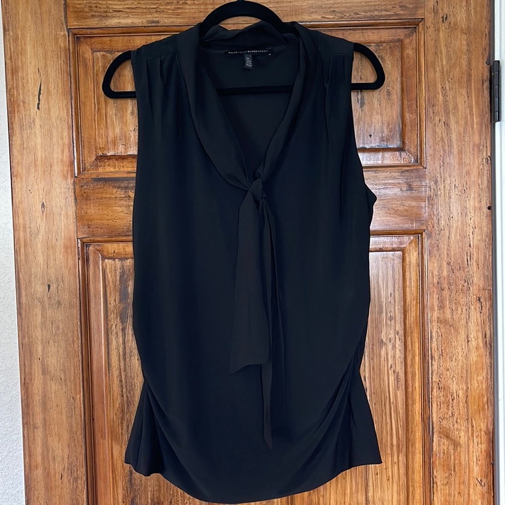 White House black market black tank blouse sz XL